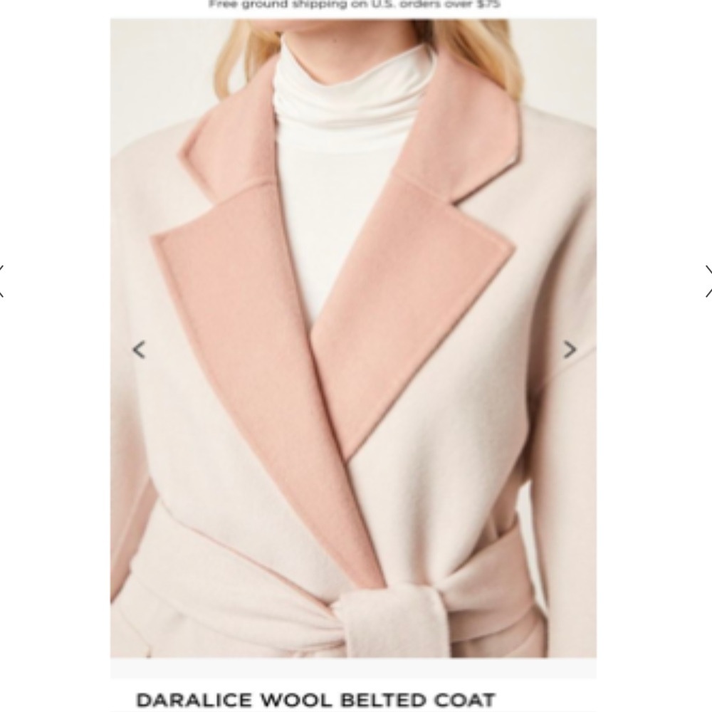 🌸 Daralice oversized two-tone pink long wrap wool blend coat